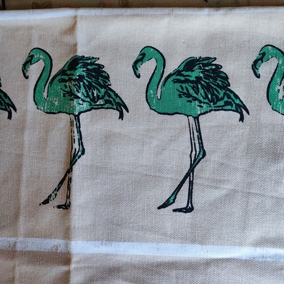 InHabit FLAMINGO Birds Thick Stiff MCM Throwback Towel Florida Estate Retro - Picture 4 of 7
